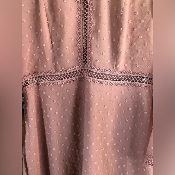 Bardōt Pink Boho Swiss Dot Long Sleeve Dress - Picture 6 of 9